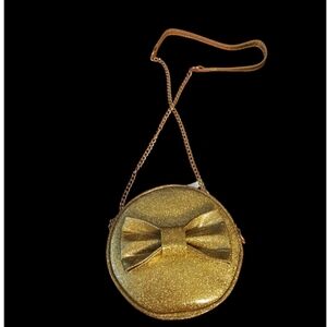 Gold Glitter Bow Crossbody Bag☆nwt☆